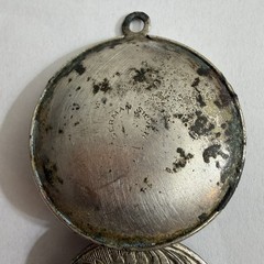 Antique Locket Floral Engrave Photo Pendant 1-3/4 Inch 14g German Silver
