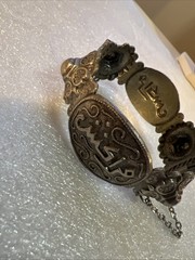 Antique Silver Islamic African Hinged Kabyle Argent Berbère Bracelet
