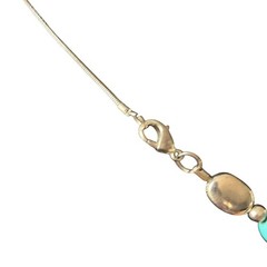 Vintage Necklace Faux Turquoise Pendant Southwestern Boho Silver Tone 17 inches