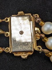 Vintage Giuliano Fratti Milan Gripoix Glass Pearl 3-Strand Choker Necklace