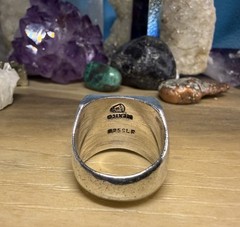 HEAVY! VTG Taxco MEXICO Eagle Mark 3* Sterling Serpentine Ring Sz9.5 AN726-31 TE