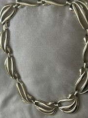 Vintage Modernist Open Link Choker Necklace Mid Century Wave Openwork 18”