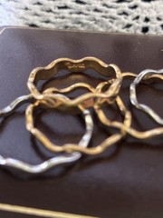 Avon Wave Ring Original 5 Bands Silver and Gold Tone 1970s Size 7 3/4