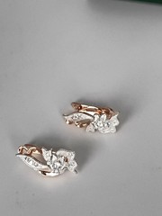 Vintage 1990-s 14 Ct Rolled Gold Zircons Earrings-Hallmarked 585 RG