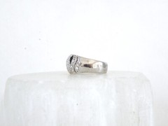 Antique Style Sterling Silver 925 Simulated Sapphire CZ Unique Ring Size 8
