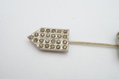 Vintage Brooch Pin Silver Tone Rhinestone Faux Pearl