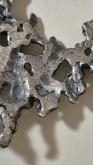 Guy Vidal large Modernist Brutalist ‘hidden bird’ silver plated pewter Necklace