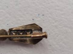 Art Deco Silvertone and Black Enamel Bar Pin 1.5 in
