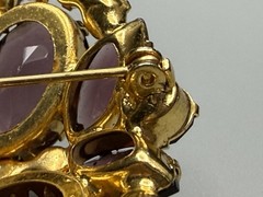 Juliana D&E Book Piece Brooch Pin Shades Of Purple AB Rhinestone 2″ Ref #550 VTG