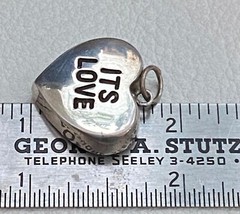 Vintage Sterling Silver Candy Heart Charm/Pendant IT’S LOVE
