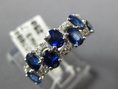 WIDE 2.46CT DIAMOND & AAA SAPPHIRE 18KT WHITE GOLD OVAL & ROUND ANNIVERSARY RING