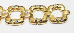 Camrose and Kross Jacqueline Kennedy JBK Blue Rhinestone Chain Link Bracelet COA