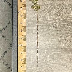 Unbranded Gold Tone Statement Necklace & Earrings Set with Olive Green Stones