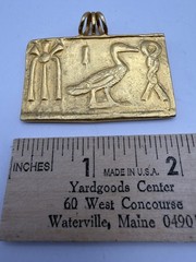 Vintage MMA Metropolitan Museum Of Art Egyptian Hieroglyphs Pendant. Stamped