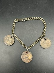 Vintage Canadian Penny Coin Bracelet Handmade from 1968/1969 Pennies
