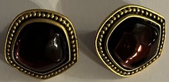 Vintage Yves Saint Laurent Metal & Resin Clip-On Earrings YSL Designer Authentic