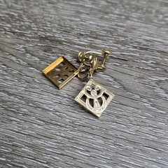 Vintage JMS 1/20 12K Gold Filled Screw Back Dangle Earrings Women Geometric