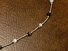Vintage Signed LR Lady Remington Beaded Station Chain Necklace Minimalist