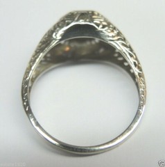 Antique Art Deco Engagement 18K White Gold Ring Size 6 UK-L1/2 EGL USA