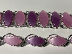 Vintage Thermoset Pearly Pink And Purple Necklace and Bracelet
