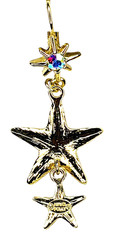 Kirks Folly Starlight Crystal Dangle Leverback Earrings goldtone