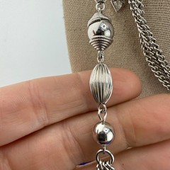 Vintage Sarah Coventry Lariat Necklace Silver Tone 36”