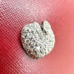 VINTAGE 80s 925 STERLING SILVER CZ HEART SHAPE PENDANT