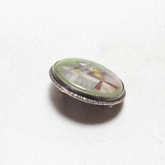 1890s Victorian Sterling Silver Enamel Butterfly Wing Windmill England Brooch
