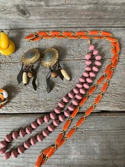 Costume Estate Jewelry Lot Enamel Lucite 1980s 1990s Necklace Bracelet Earrings