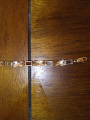 925 Imprinted Multi Color Gemstones Vintage Bracelet As Is