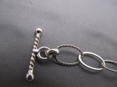 Fine Light OVAL LINK STERLING BRACELET-7 7/8 Inch-Toggle Closure-Marked SU-NR