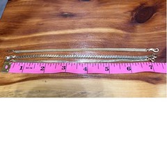 Vtg Lot 3 Pieces Gold Tone Herringbone Thick Bracelets 1 Piece 14K Gold Shell