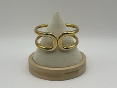 Vintage Gold Tone Modernist Hinged Cuff Bracelet Abstract Statement Spring Clasp