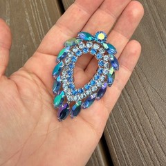 Vintage Blue Purple AB Juliana D&E Book Piece for Sarah Coventry Brooch