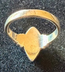 Vintage Sterling Silver 925 Marquise Blue White Stone Ring Size 7 Artisan 3.91g