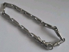 1980s Italian 14K white gold paperclip bracelet, 7.5″ Men’s Lobster Clasp – 9.5g