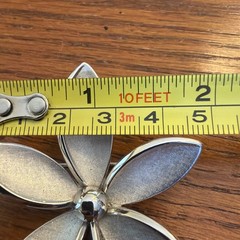 Vintage Crown Trifari Textured Silver Floral Flower Pin Brooch MCM