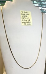 Vintage New Old Stock Yellow Gold Plate Woven Chain Necklace 24” 2mm