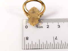 Avon Kensington Gold tone Rhinestone Ring Victorian Revival Size 6 Vtg 1976
