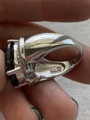 Lot Of 3 Vintage 925 Sterling Silver Rings Gemstones Assorted Estate Jewelry