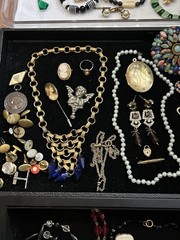 Big Vintage Victorian Deco Eclectic Jewelry Lot Variety Wearable Repurpose