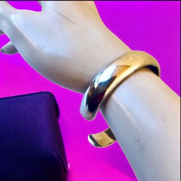 Sterling Silver 925 Cuff Bracelet Solid Smooth 24 grams