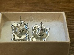Hello Kitty Earrings Pink Blue Crystal Bows Y2K Era Vintage Hello Kitty Earrings