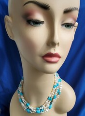 Original NATIVE American Artie YELLOWHORSE Turquoise STERLING SILVER Necklaces