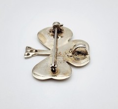 AA 925 Vintage Sterling Silver Celtic Trinity Knot Shamrock Pendant/Brooch Pin