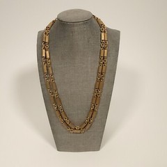 Vintage Signed Jonne Necklace House of Schrager Haskell Style Gold Tone 23″ Long