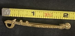 Antique Edwardian 9ct Gold WWI Sweetheart Brooch Sword Ornate Saber 2.2g Rare 9k