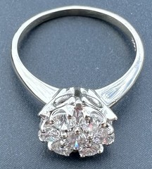 ESTATE HUGE VINTAGE FLOWER TOP DAISY TULIP PRINCESS RING 12K 13K 14K 15K