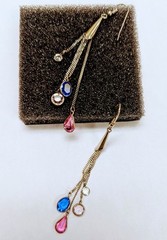 Vintage Earrings Disco Inspired Glam , 3.5 Inches Long