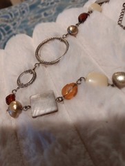 Glass Bead Necklace 20” Long Multicolor Clasp. Slip Over Head